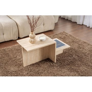 Masuta de cafea, Nordure, Harmony, 80x40x40 cm, Travertin