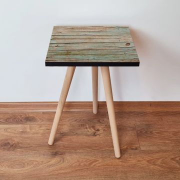 Masuta, Leona, Shp125, 35x42x35 cm, Verde / Bej / Negru
