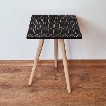 Masuta, Leona, Shp154, 35x42x35 cm, Bleumarin/Auriu