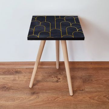 Masuta, Leona, Shp155, 35x42x35 cm, Bleumarin/Auriu