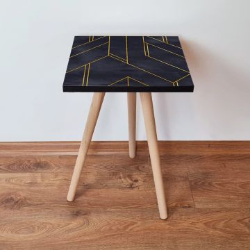 Masuta, Leona, Shp156, 35x42x35 cm, Bleumarin/Auriu