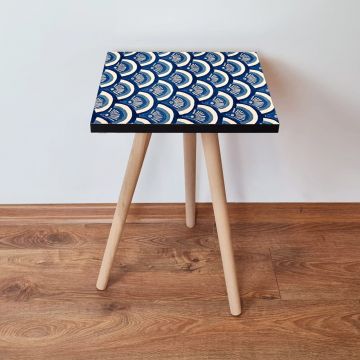 Masuta, Leona, Shp157, 35x42x35 cm, Albastru / Bleumarin / Alb