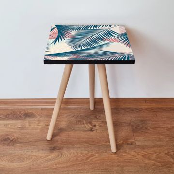 Masuta, Leona, Shp208, 35x42x35 cm, Albastru / Roz / Crem
