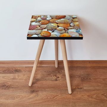 Masuta, Leona, Shp21, 35x42x35 cm, Portocaliu / Alb / Bej
