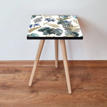 Masuta, Leona, Shp217, 35x42x35 cm, Alb / Bleumarin / Verde / Bej