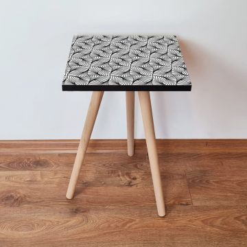 Masuta, Leona, Shp222, 35x42x35 cm, Alb/Negru