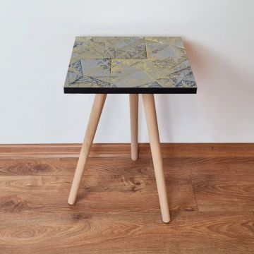 Masuta, Leona, Shp225, 35x42x35 cm, Gri / Bleumarin / Auriu / Maro