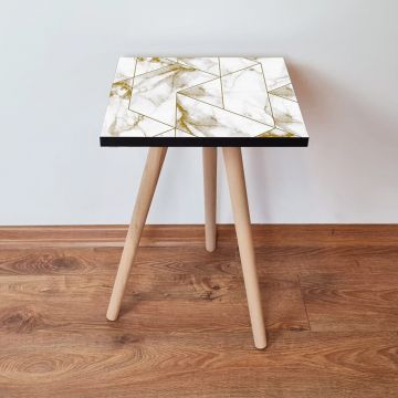 Masuta, Leona, Shp228, 35x42x35 cm, Alb/Auriu
