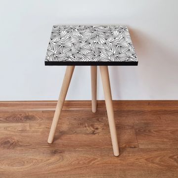Masuta, Leona, Shp229, 35x42x35 cm, Alb/Negru