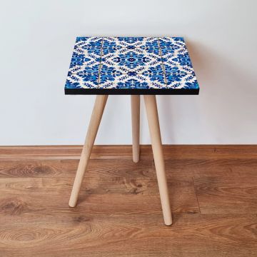 Masuta, Leona, Shp23, 35x42x35 cm, Albastru / Bleumarin / Alb