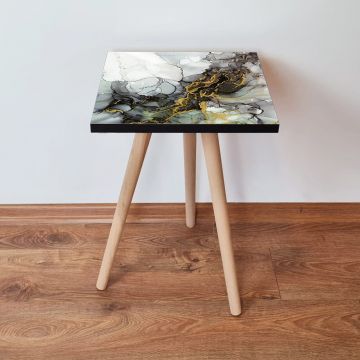 Masuta, Leona, Shp233, 35x42x35 cm, Verde / Auriu / Alb / Gri