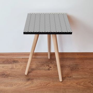 Masuta, Leona, Shp234, 35x42x35 cm, Alb/Negru