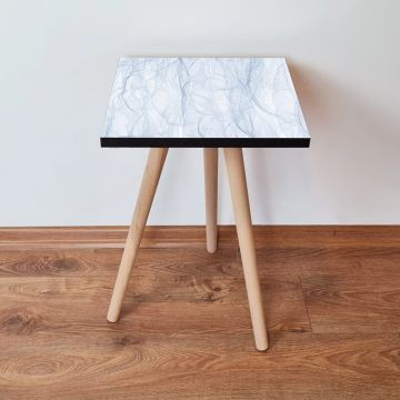Masuta, Leona, Shp243, 35x42x35 cm, Albastru deschis/Alb