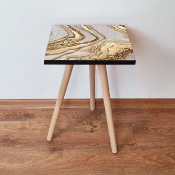 Masuta, Leona, Shp263, 35x42x35 cm, Bej / Auriu