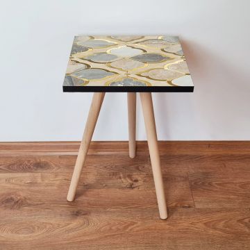 Masuta, Leona, Shp271, 35x42x35 cm, Bej / Auriu / Gri