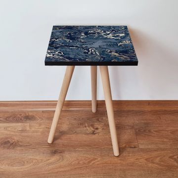 Masuta, Leona, Shp278, 35x42x35 cm, Bleumarin/Alb