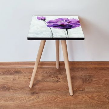 Masuta, Leona, Shp312, 35x42x35 cm, Roz / Violet / Negru / Alb
