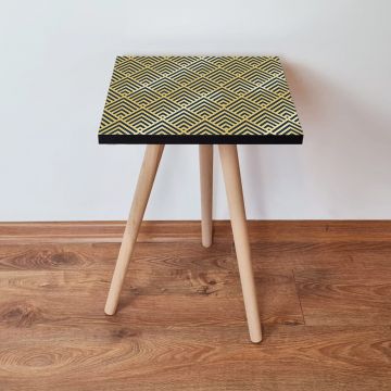 Masuta, Leona, Shp324, 35x42x35 cm, Aur / Albastru Marin