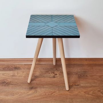 Masuta, Leona, Shp362, 35x42x35 cm, Albastru/Negru