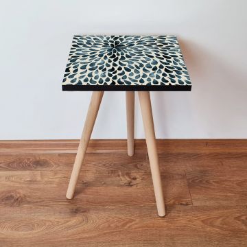 Masuta, Leona, Shp54, 35x42x35 cm, Verde / Bej / Negru