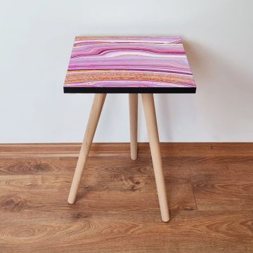 Masuta, Leona, Shp88, 35x42x35 cm, Roz / Mov / Alb / Auriu