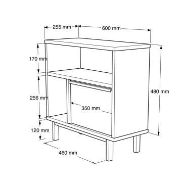 Masuta, Locelso, On6-S, 60x60x25.5 cm, PAL, Maro ieftina