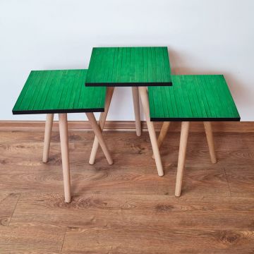 Set masute 3 piese, Leona, 3Shp342, Verde