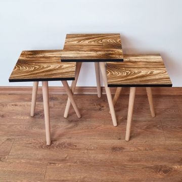 Set masute 3 piese, Leona, 3Shp346, Maro