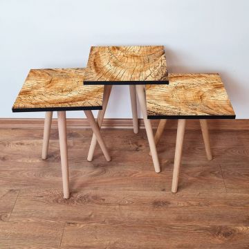 Set masute 3 piese, Leona, 3Shp351, Camel