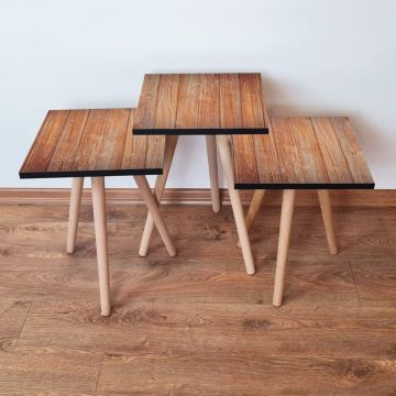Set masute 3 piese, Leona, 3Shp354, Maro