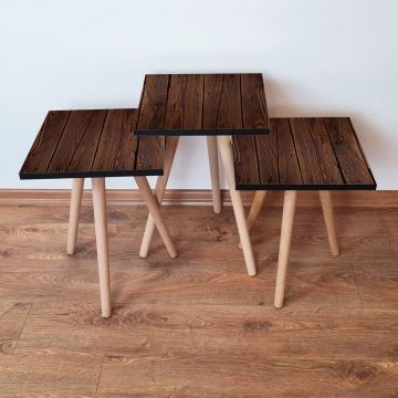 Set masute 3 piese, Leona, 3Shp365, Maro