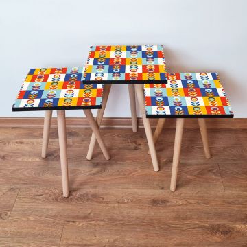 Set masute 3 piese, Leona, 3Shp375, Multicolor