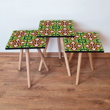 Set masute 3 piese, Leona, 3Shp49, Multicolor