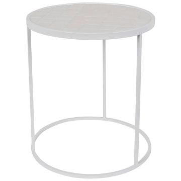 Masă Auxiliară din metal, ceramică, material pe bază de lemn, 40/40/45 cm