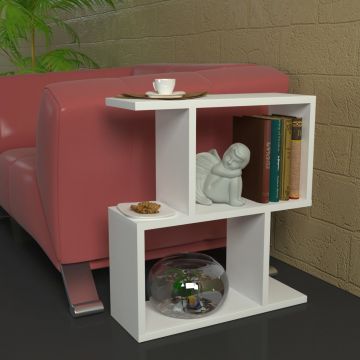 Masa de Cafea Laterala UnicUtil, 50 x 18 x 55 cm, Alb