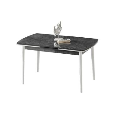 Masa extensibila, Beckley, Toskana, 132x79x76 cm, PAL, Antracit/Alb