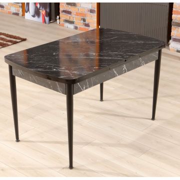 Masa extensibila, Beckley, Trend Bendır, 132x79x76 cm, PAL, Alb/Negru