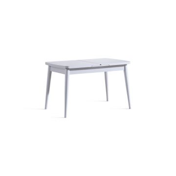 Masa extensibila, Fairfax, Milla, 117x75x70 cm, Lemn de fag, Alb