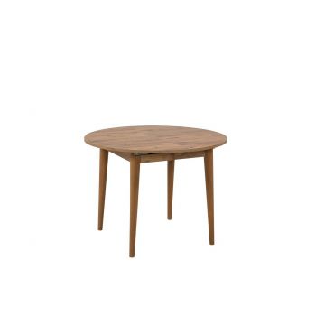 Masa de sufragerie extensibila, Vella, Vina, 100x75x100 cm, PAL, Maro