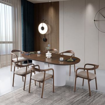 Masa, Nmobb, LI, 200x77x100 cm, 100% MDF VOPSIT/LACUIT, Nuc/Alb ieftina