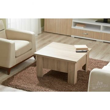 Masă Transformer Bardolino, extensibilă cu sistem de înălțare, PAL melaminat, 80-160x80x45-75 cm, bardolino