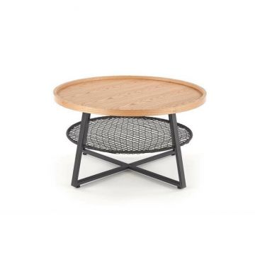 Măsuță cafea Florence, rotundă, MDF, 80x45 cm, stejar