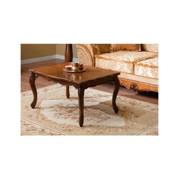 Măsuță cafea Rapsodi, dreptunghiulară, lemn masiv, 94x61x55 cm, maro