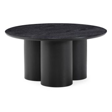 Măsuță de cafea neagră rotundă ø 80 cm Lua – MOME