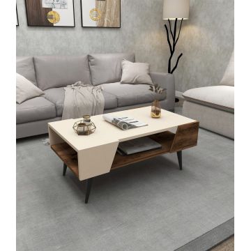 Masuta de cafea, Arnetti, Aren, 38x90x53.6 cm, PAL, Bej / Nuc deschis