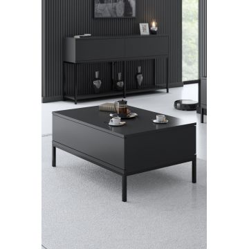 Masuta de cafea, Bexley, Lord, 90x40x60 cm, PAL, Antracit / Negru