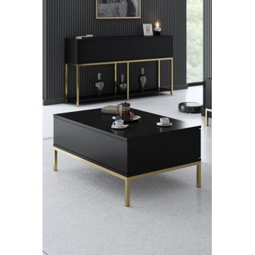Masuta de cafea, Bexley, Lord, 90x40x60 cm, PAL, Negru
