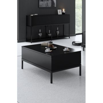 Masuta de cafea, Bexley, Lord, 90x40x60 cm, PAL, Negru