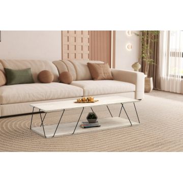 Masuta de cafea, Kalune Design, Labranda, Travertin / Negru