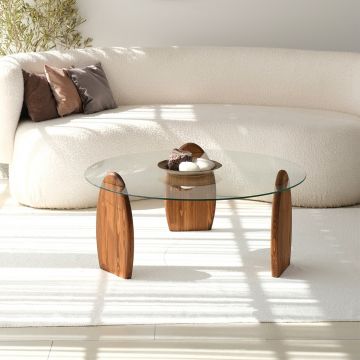 Masuta de cafea, Neostill, Surf, Castaniu / Transparent ieftina